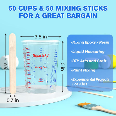 Lilymicky epoxy-resin friendly cups help accurate mixing and easy cleanup.