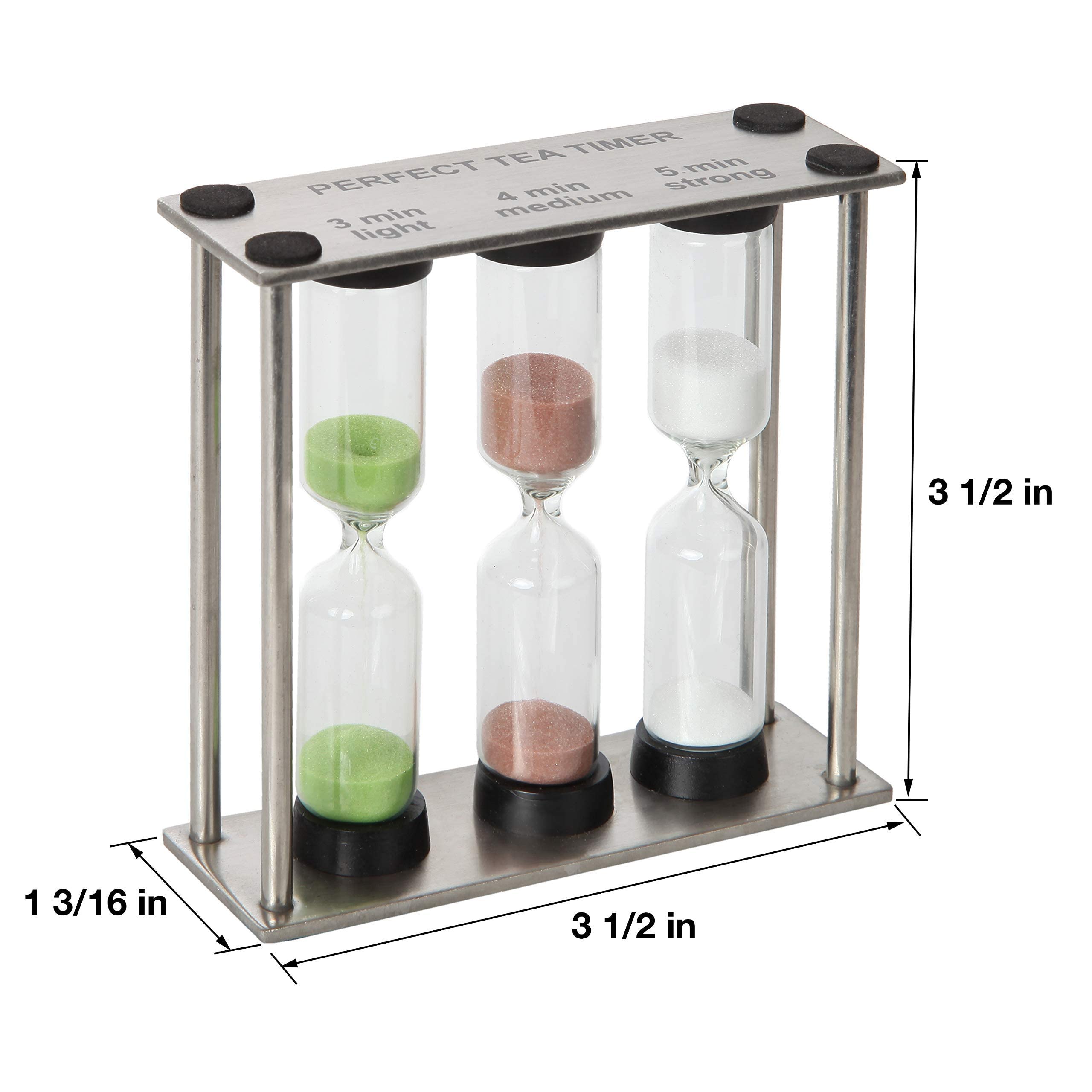 Lily's Home 3-minute hourglass suited for a light tea brew.