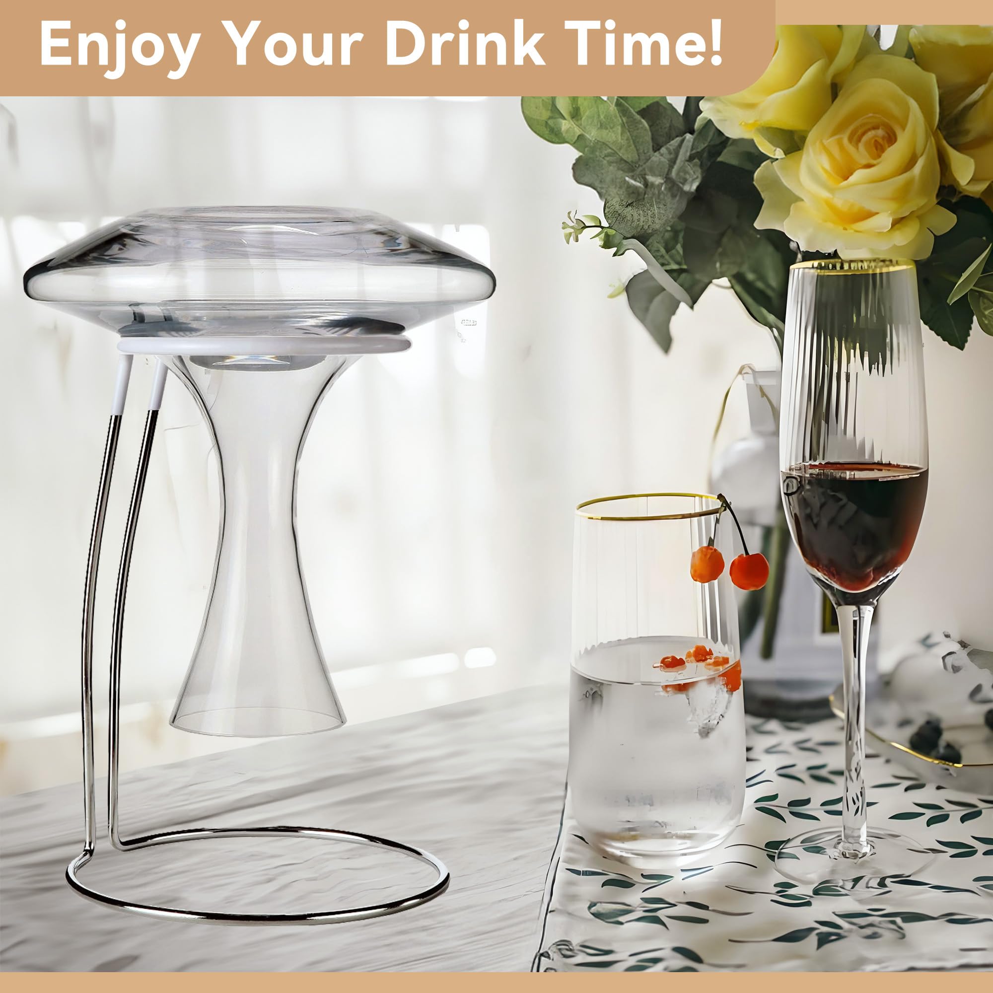 Lily's Home decanter-display-rack doubles as elegant wine decor.