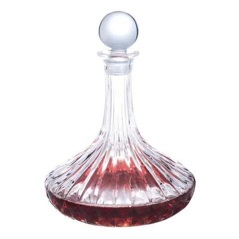 Lily's Home hand-blown decanter showcases artisan craftsmanship for red wines.