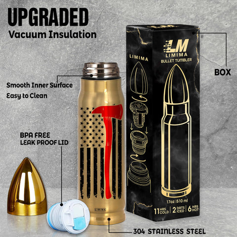 Limima gold-finish tumbler adds durable style for gifting occasions.