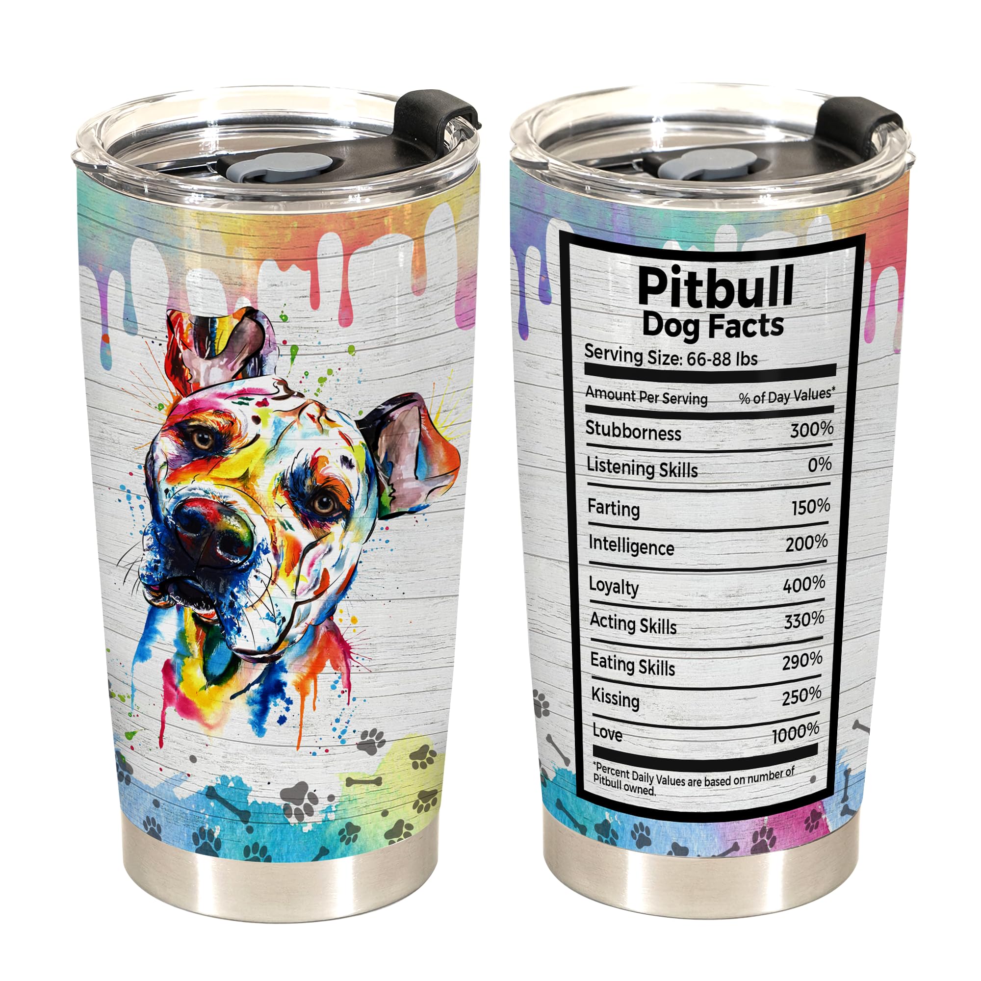 Limima Pitbull Tumbler with steel body keeps beverages stable while on the go.