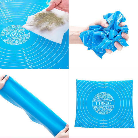 LIMNUO extra thick silicone baking mat provides stable rolling surface