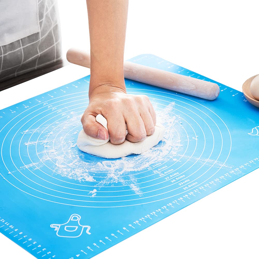 LIMNUO silicone baking mat blue 16x20 for easy dough rolling and non-stick prep
