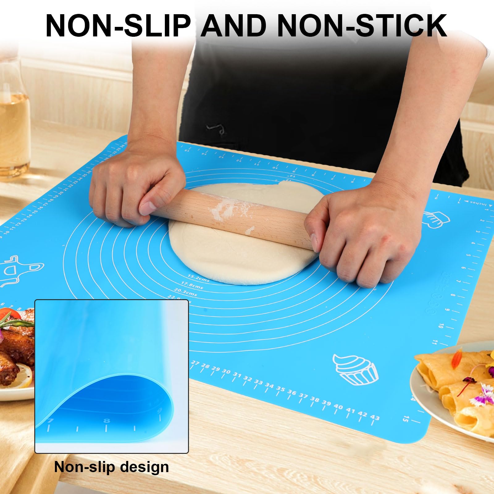 LIMNUO blue mat folded for storage demonstrates space-saving design