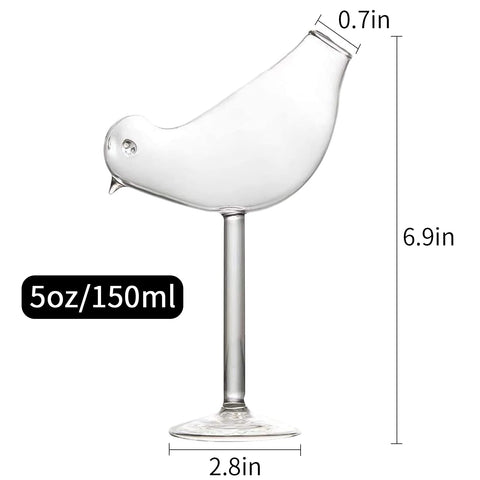 LINALL bird-design crystal-clear glass showcases drinks with brilliance.
