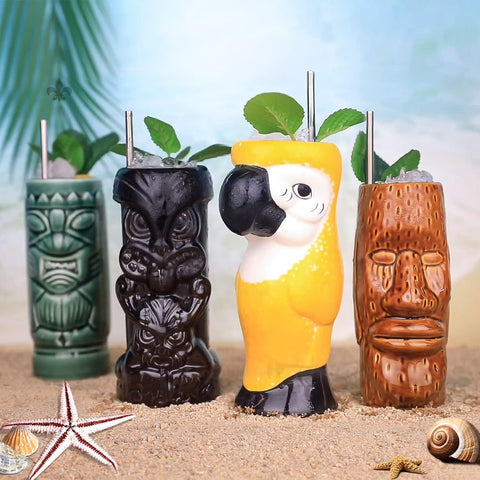 LINALL cocktail glasses tiki barware deliver durable ceramic construction for everyday entertaining