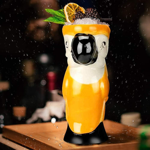 LINALL Hawaiian luau party mugs 4-pack add playful character to home bar or tiki nights