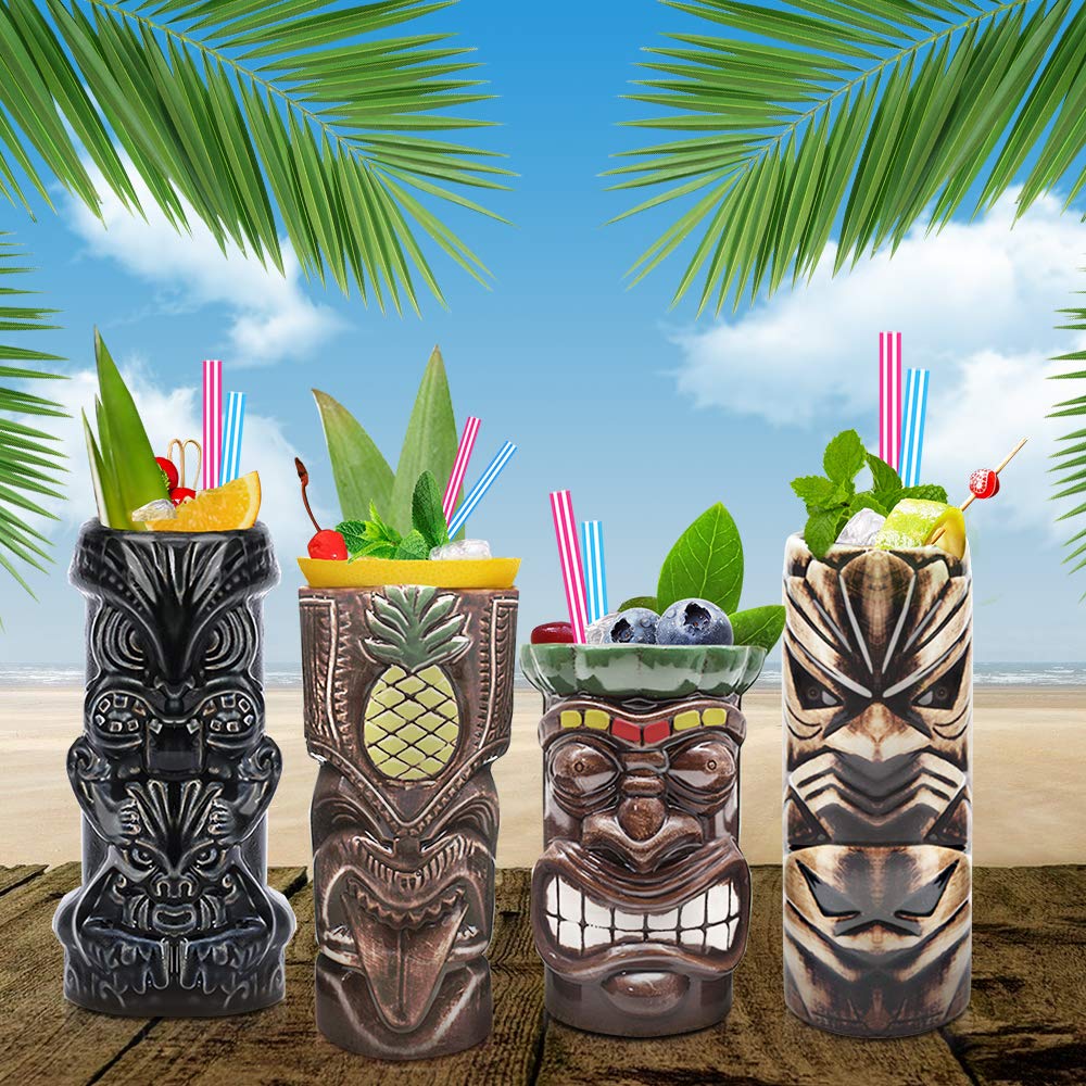 LINALL Tiki Mugs hand wash recommended to keep the finish.