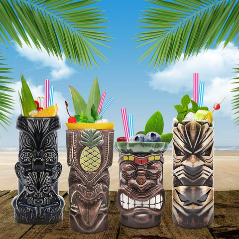 LINALL Tiki Mugs hand wash recommended to keep the finish.