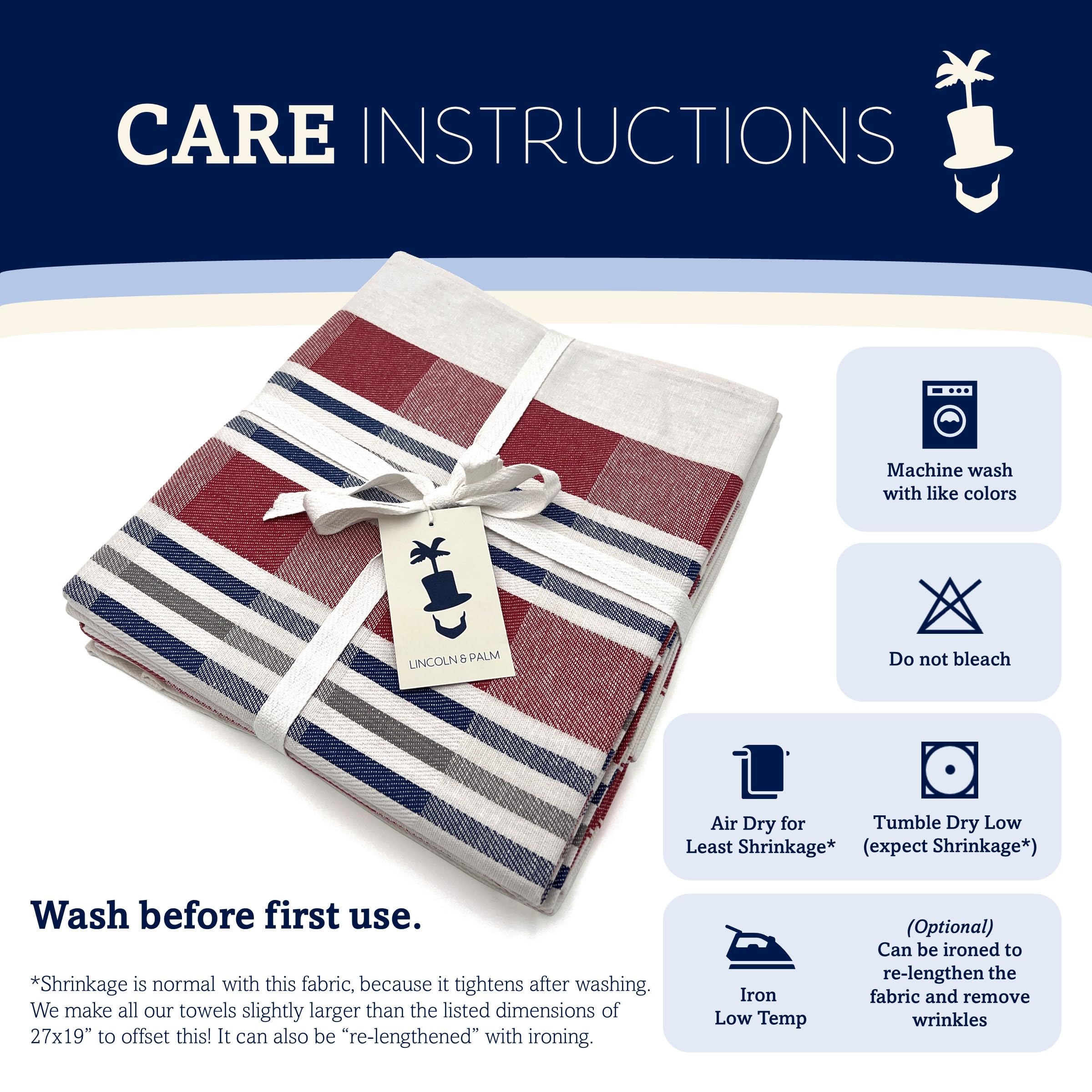 Lincoln & Palm striped pattern towel adds style to any kitchen