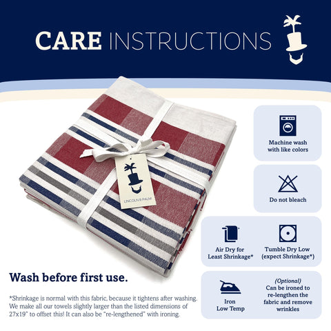 Lincoln & Palm striped pattern towel adds style to any kitchen