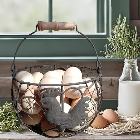 LINCOUNTRY egg basket on the kitchen counter for storage.