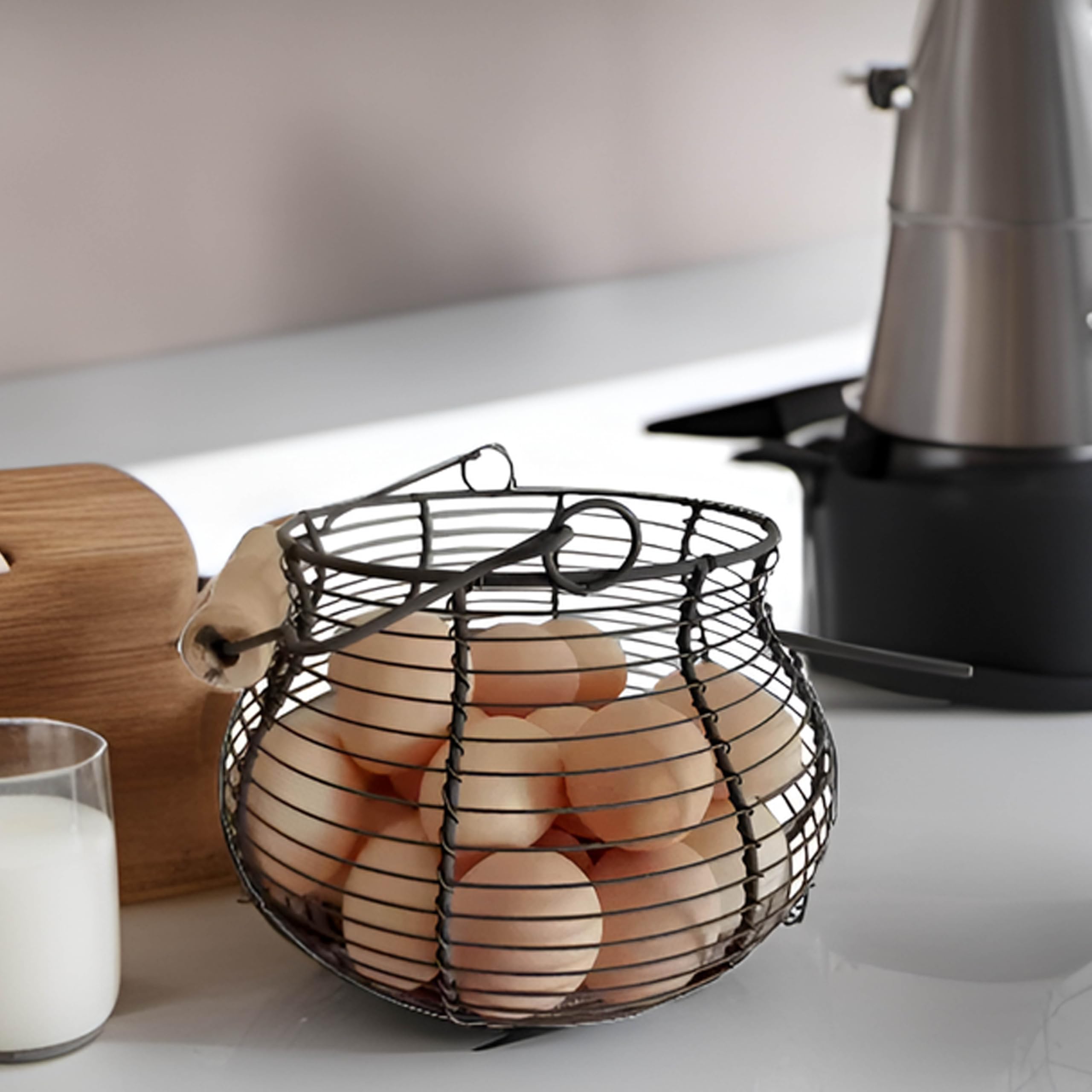 LINCOUNTRY large-capacity egg basket fits 18 to 24 eggs