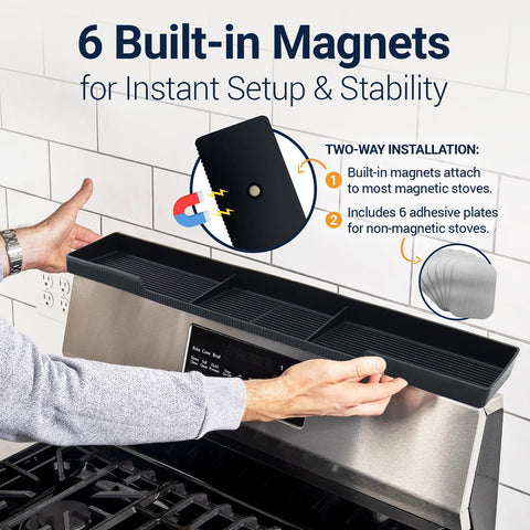 Linda's Essentials 30-inch over-stove shelf fits most stoves neatly.