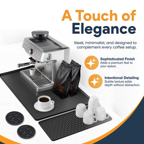Linda's Essentials detachable drying mat on top for quick mug drying and space saving