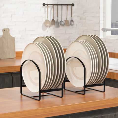 LINFIDITE small plate holder in cabinet secures 6–10 inch dishes for compact storage