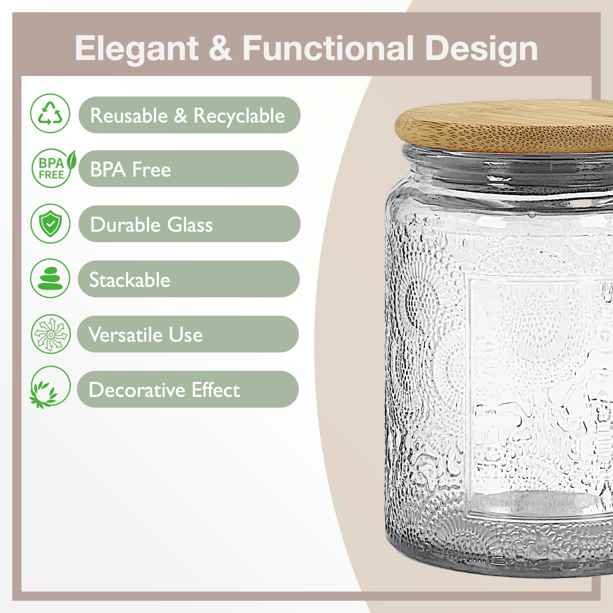 LINGSHINE blue 8 oz embossed sunflower jar for dry goods and decor.