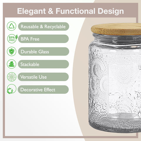 LINGSHINE blue 8 oz embossed sunflower jar for dry goods and decor.