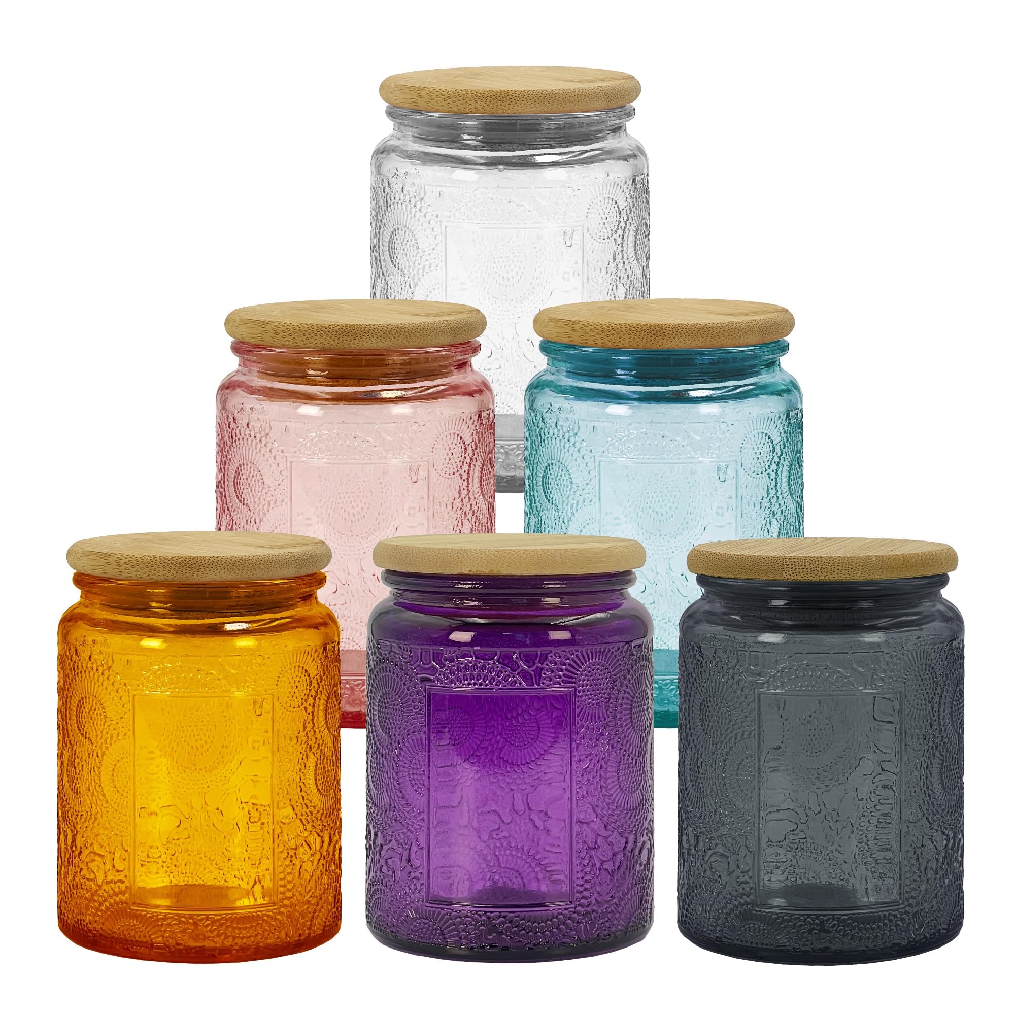 LINGSHINE 8 oz pink embossed sunflower jar enhances stylish storage for spices.