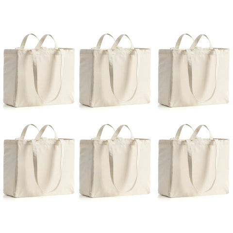 LINICE canvas tote bag shows heavy-duty 80lbs load capability for groceries.