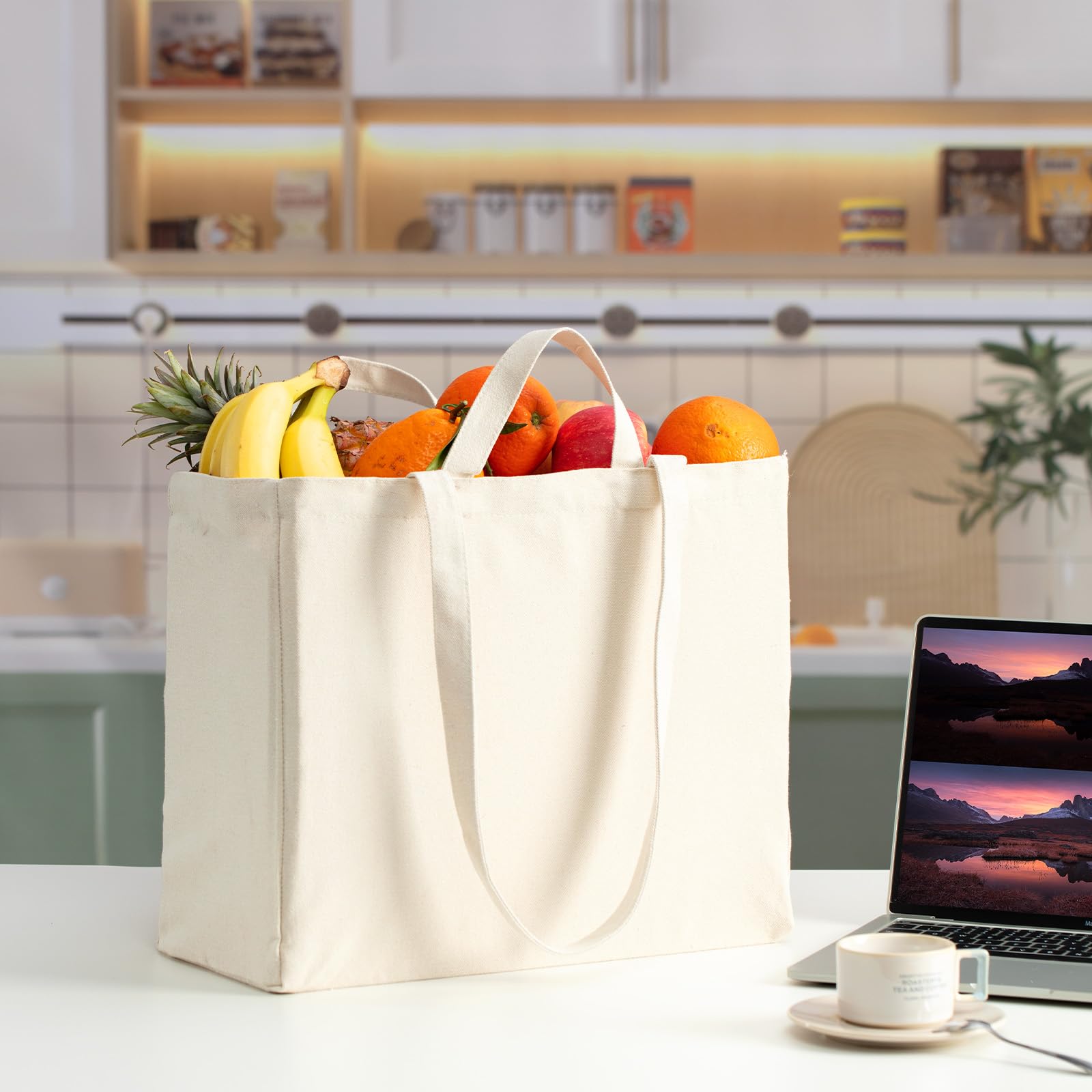 LINICE foldable canvas tote ideal for farmers markets and errands.