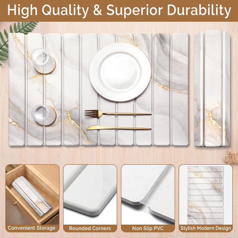 Linidcoud drying mat with PVC bottom for a stable non-slip surface