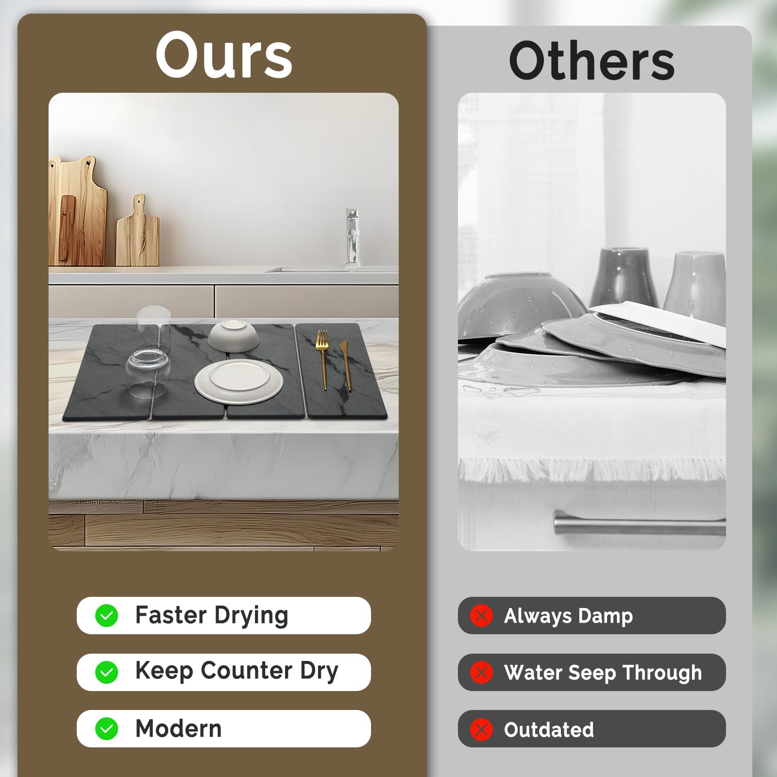 Linidcoud drying mat includes sandpaper for surface refresh.