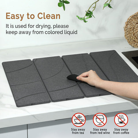 Linidcoud folding drying mat saves space in small kitchens while drying utensils.
