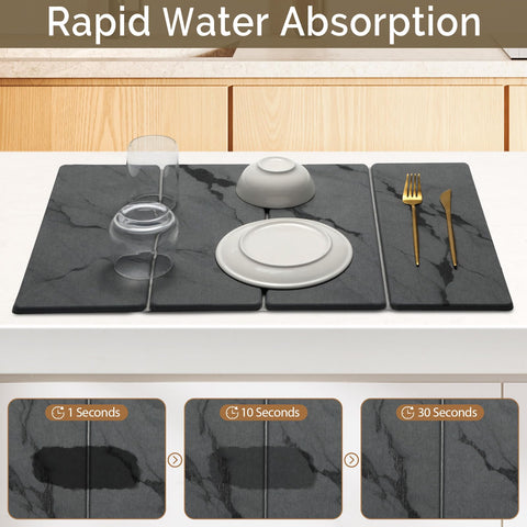 Linidcoud foldable stone drying mat 24x16 for easy storage.