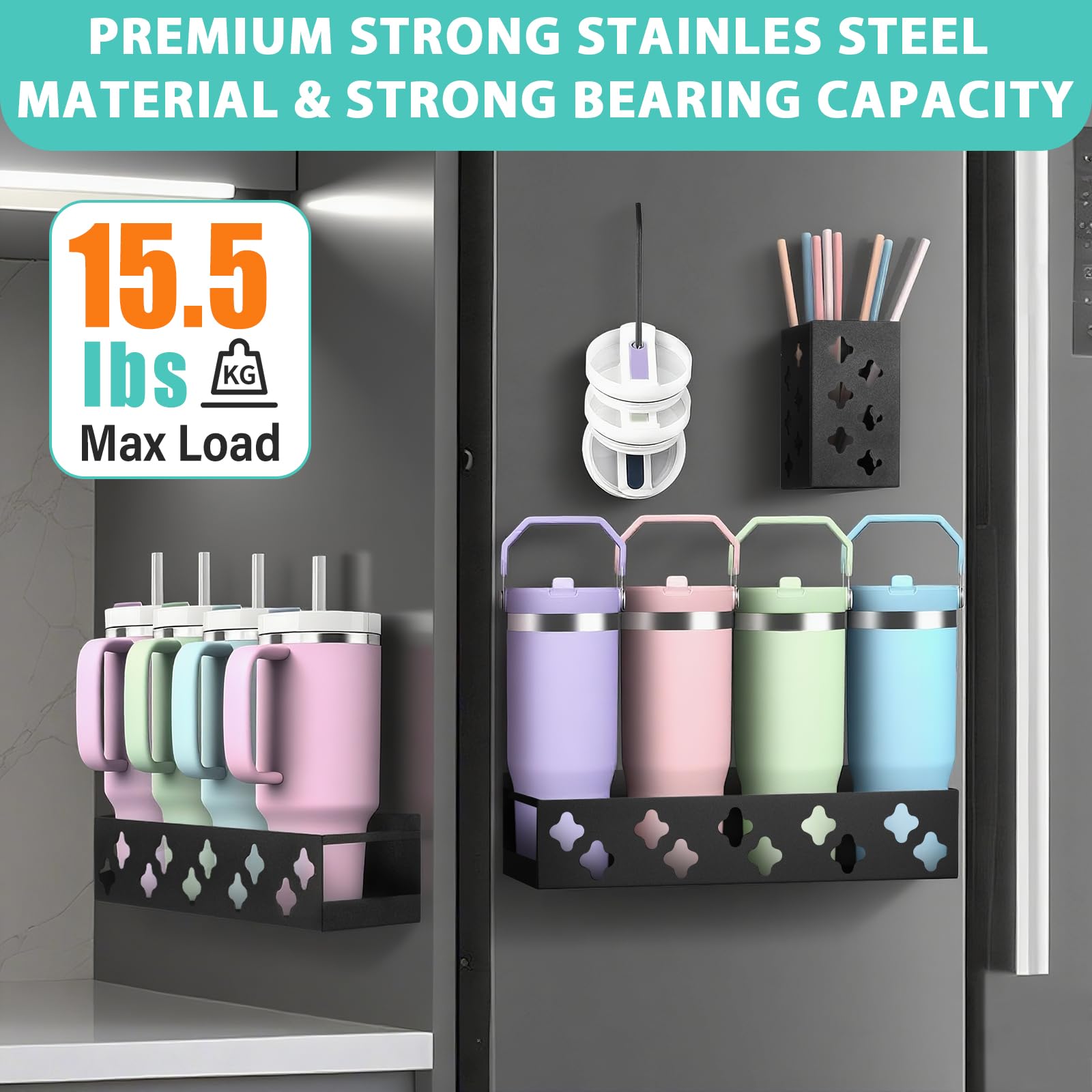 Linidcoud heavy-duty carbon steel construction provides sturdy support for tall tumblers.