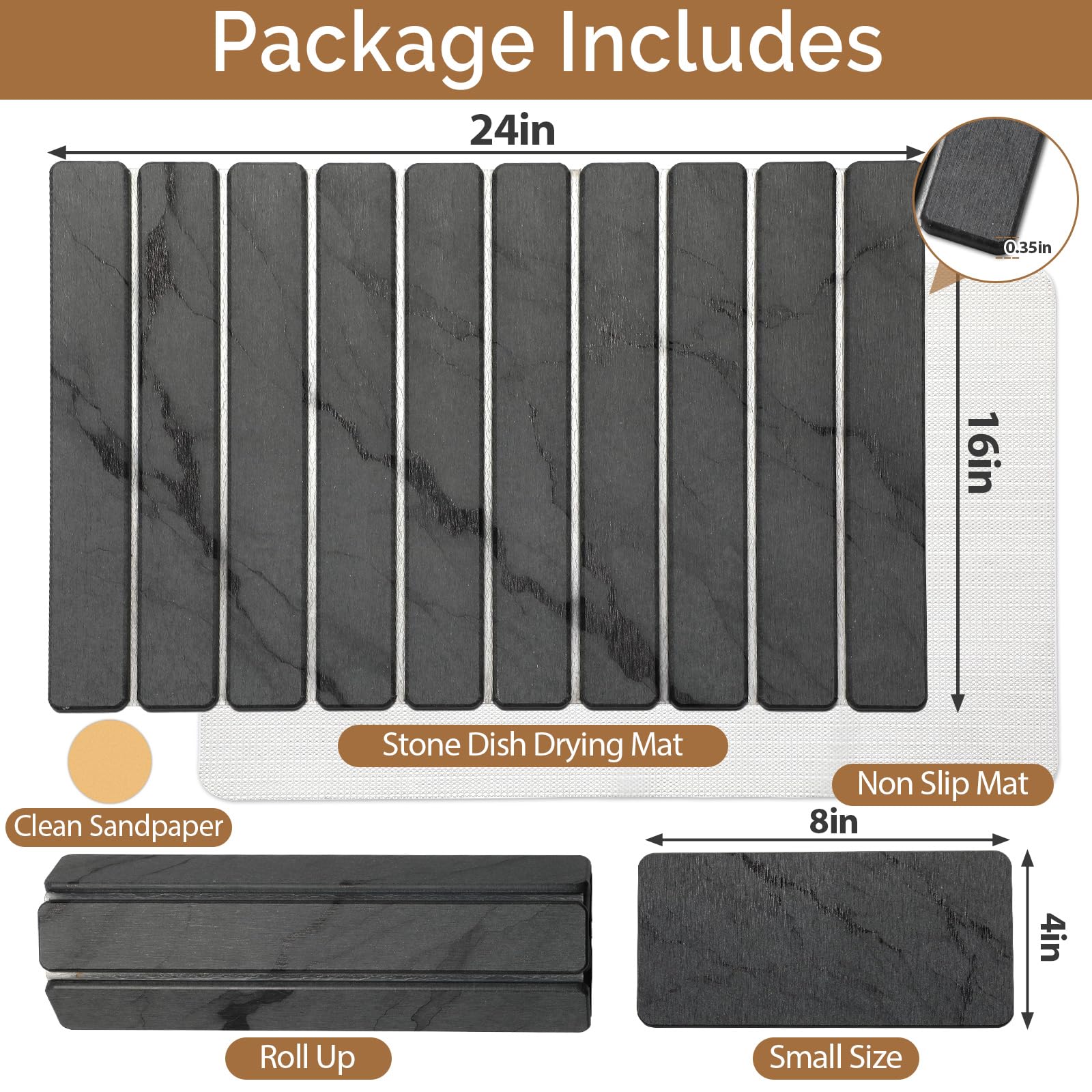 Linidcoud large stone drying mat provides heat resistance to protect counters.