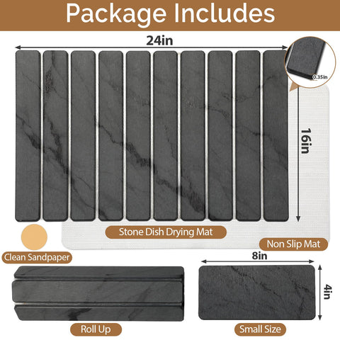 Linidcoud large stone drying mat provides heat resistance to protect counters.