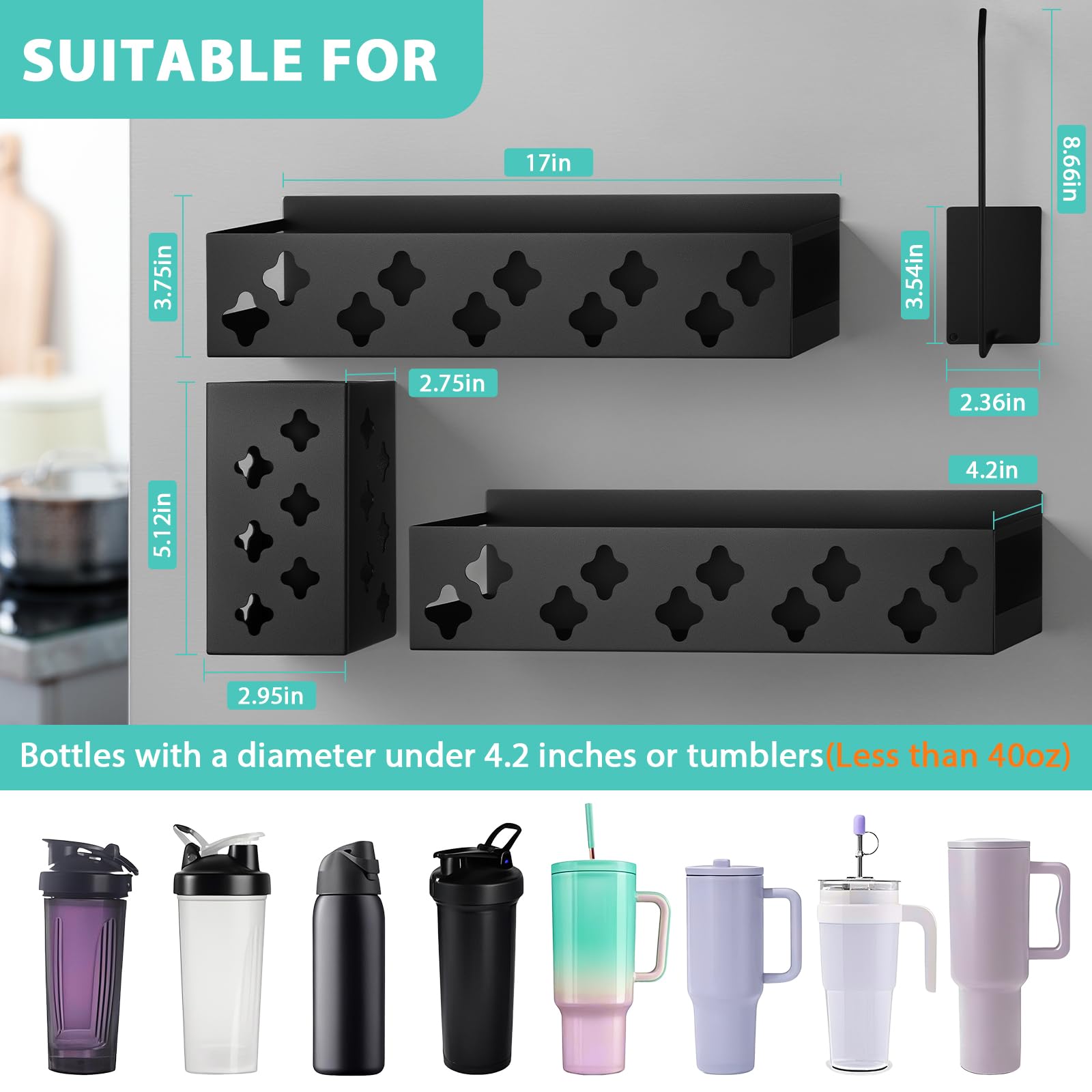 Linidcoud magnetic cup holder for Stanley 40oz keeps cups secure on metal surfaces.