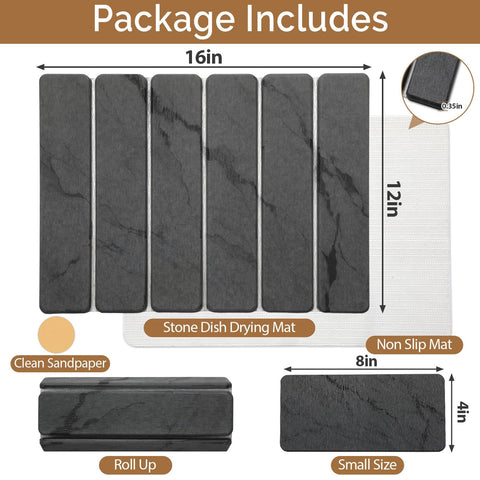Linidcoud small 8x4 stone mat compact drying pad for small items