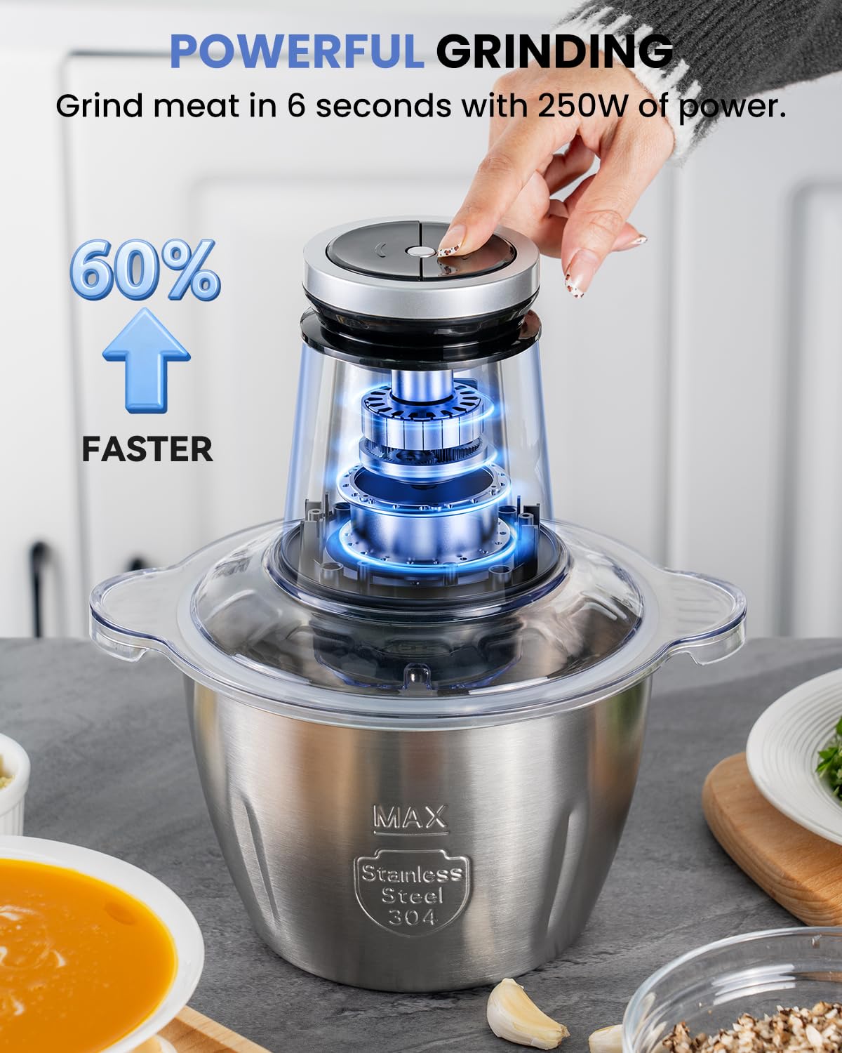 LINKChef 10-cup stainless bowl for large batch prep