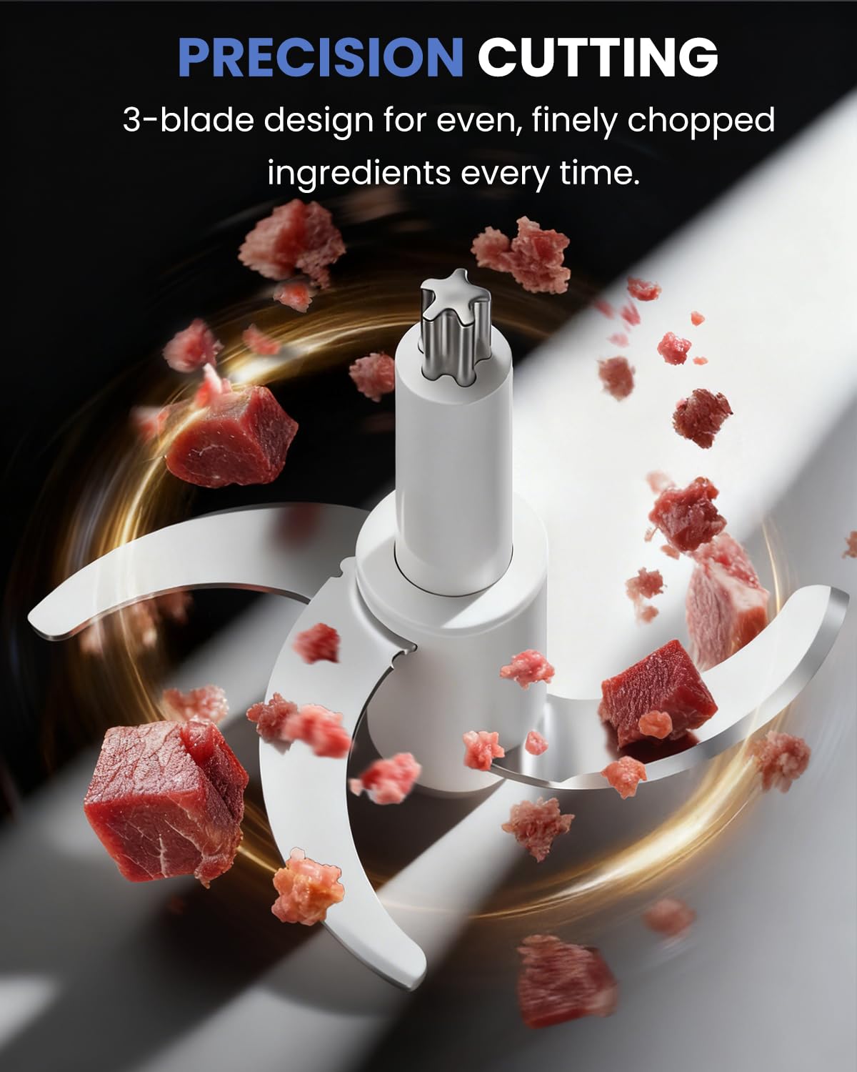 LinkChef 2-speed control demonstrates versatile texture options for meats, sauces, and more.