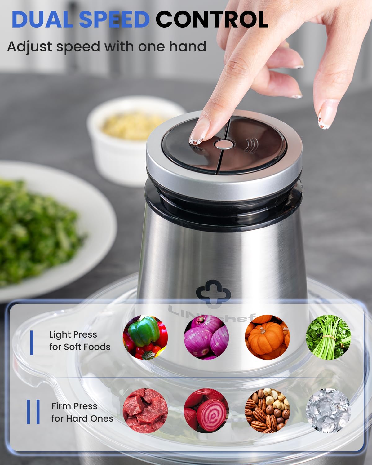 LINKChef 4D sharp blades deliver even chopping