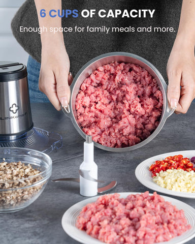 LinkChef stainless steel blades provide consistent chopping and blending results.