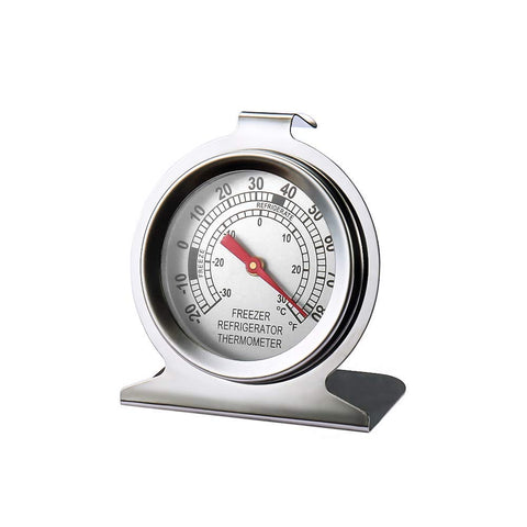 LinkDm stainless steel thermometer with clear divider for freezer temps.