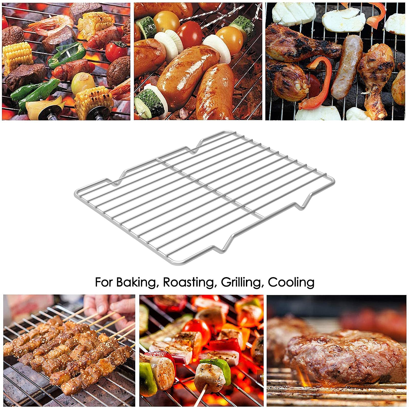 Linkidea disposable-pan-compatible rack fits standard trays for easy roasting and cooling.