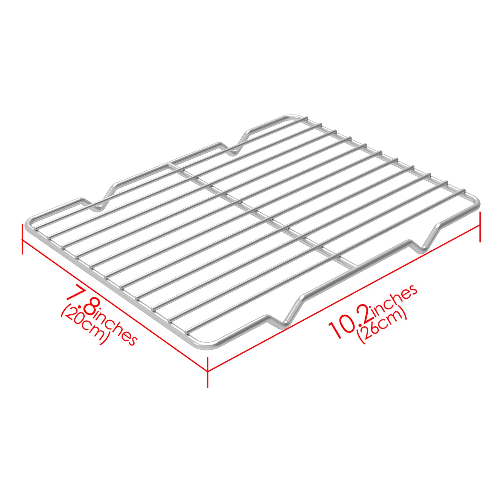 Linkidea stainless steel grid rack with rounded corners keeps pans steady while roasting.
