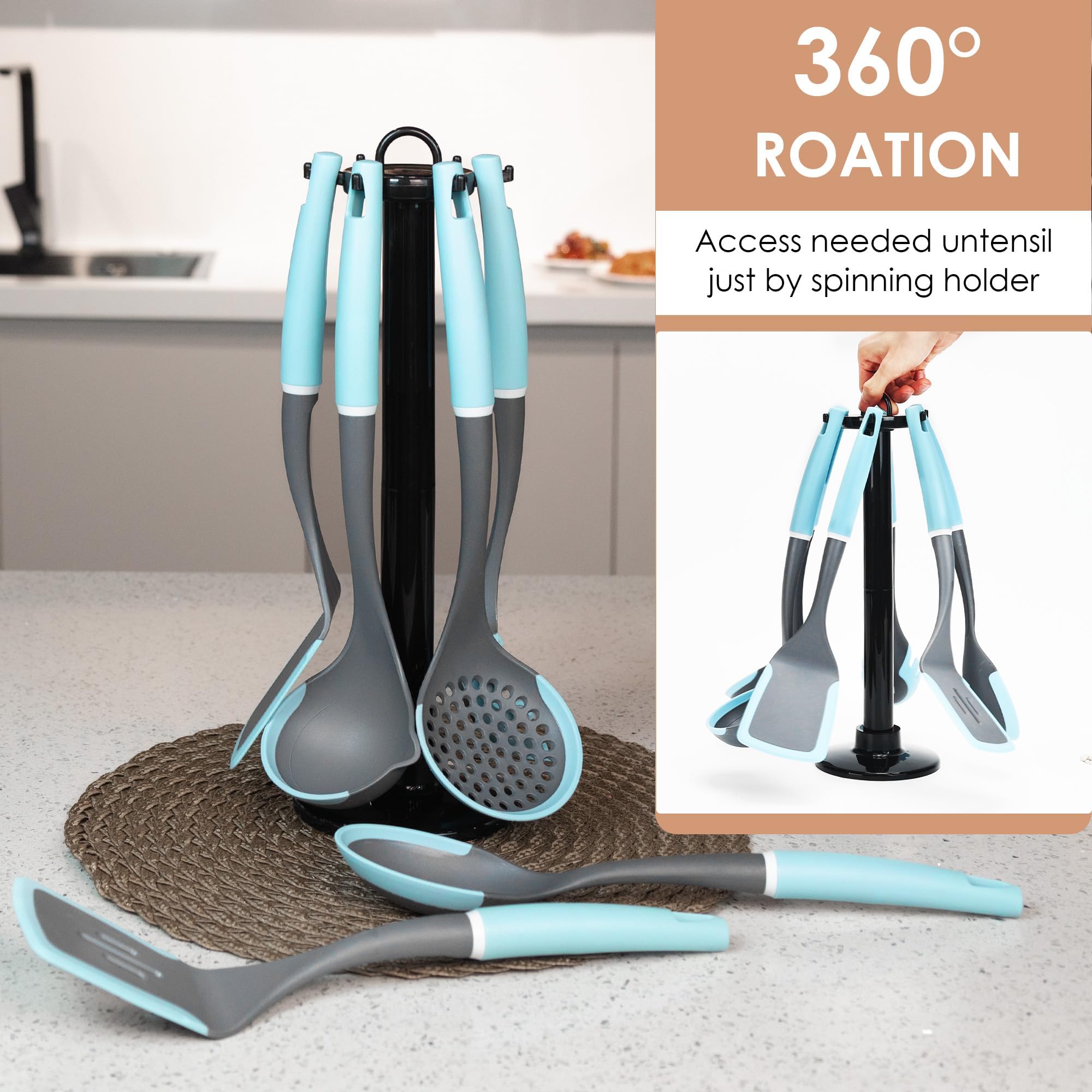 LINKLIFE silicone-slotted-spoon convenient for draining liquids without scratching pans.