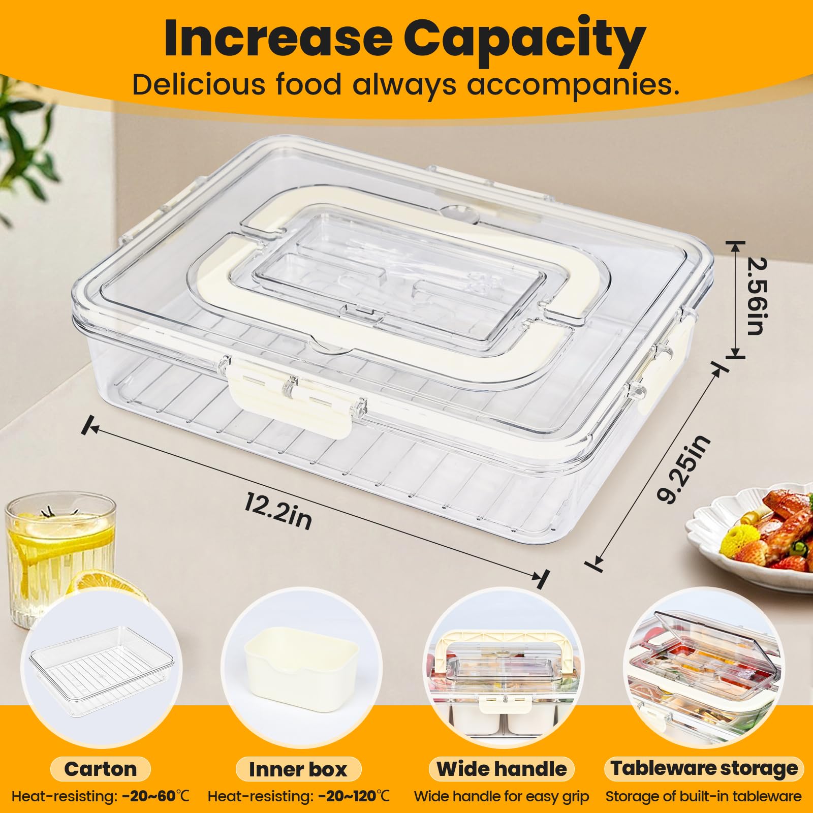 Linn'sCollection snackle box container with lid keeps snacks fresh during travel.