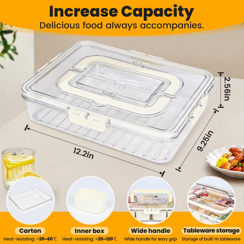 Linn'sCollection snackle box container with lid keeps snacks fresh during travel.