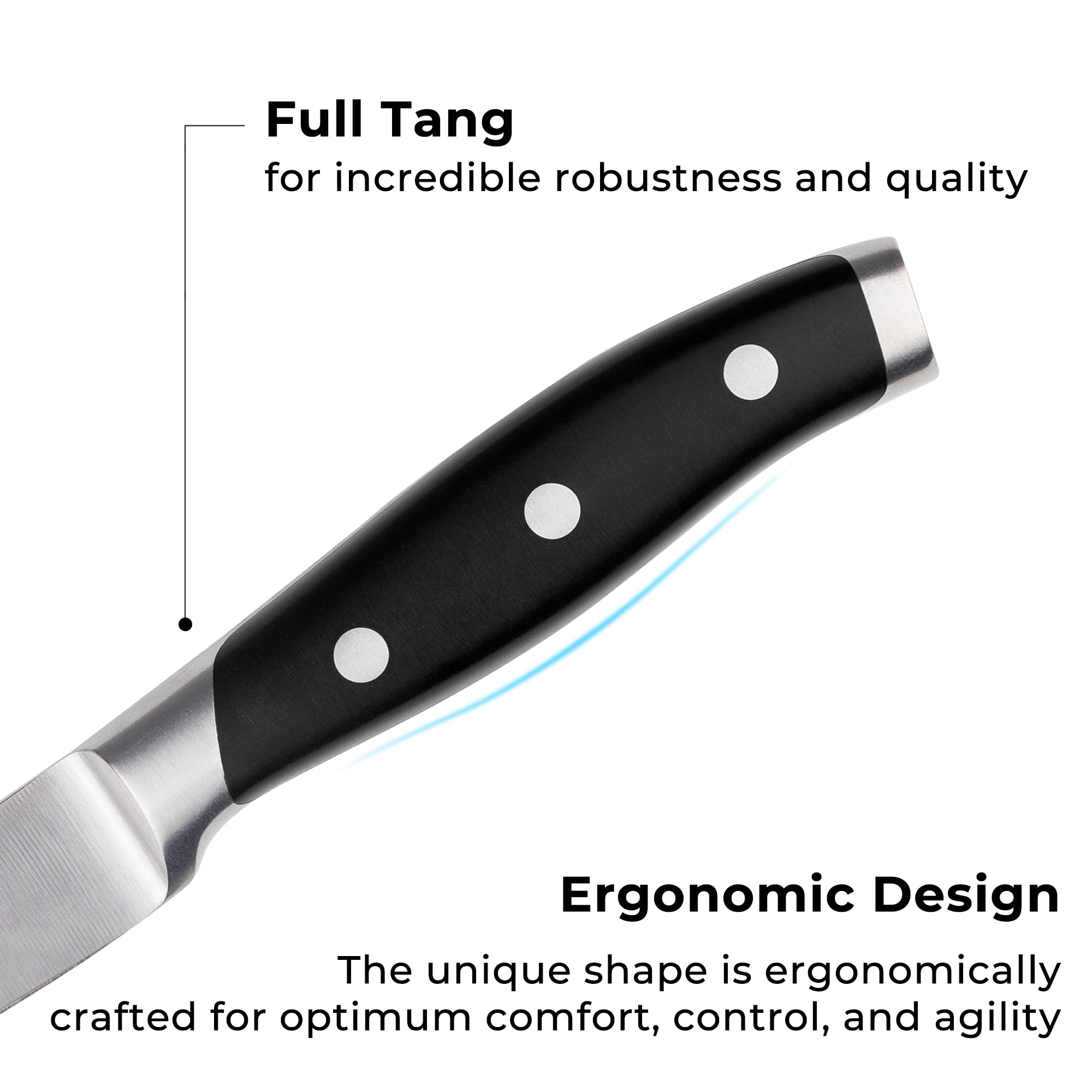 Linoroso Classic paring knife edge polish enabling delicate slicing and garnishing.