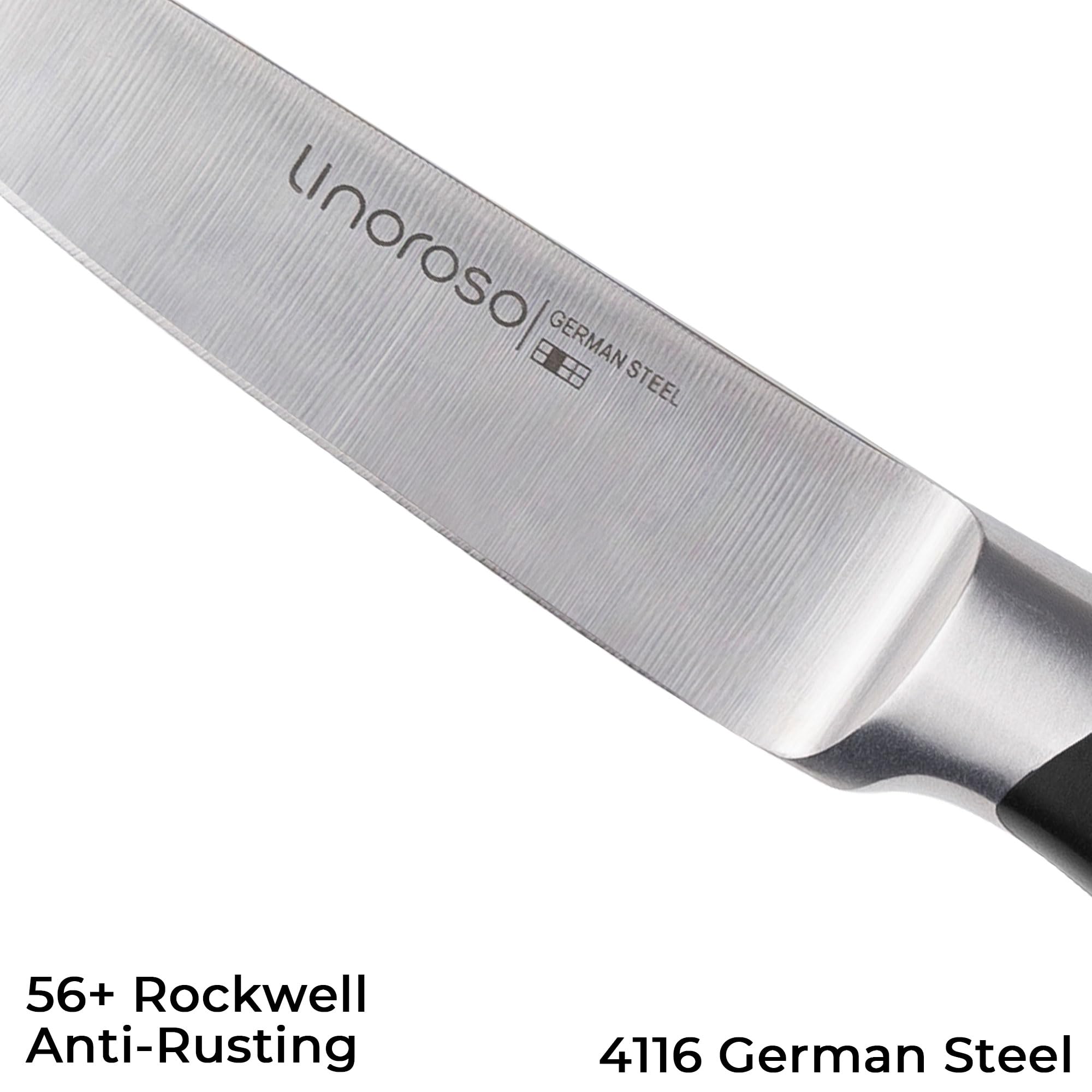 Linoroso Classic paring knife handle ergonomic design for comfortable daily use.