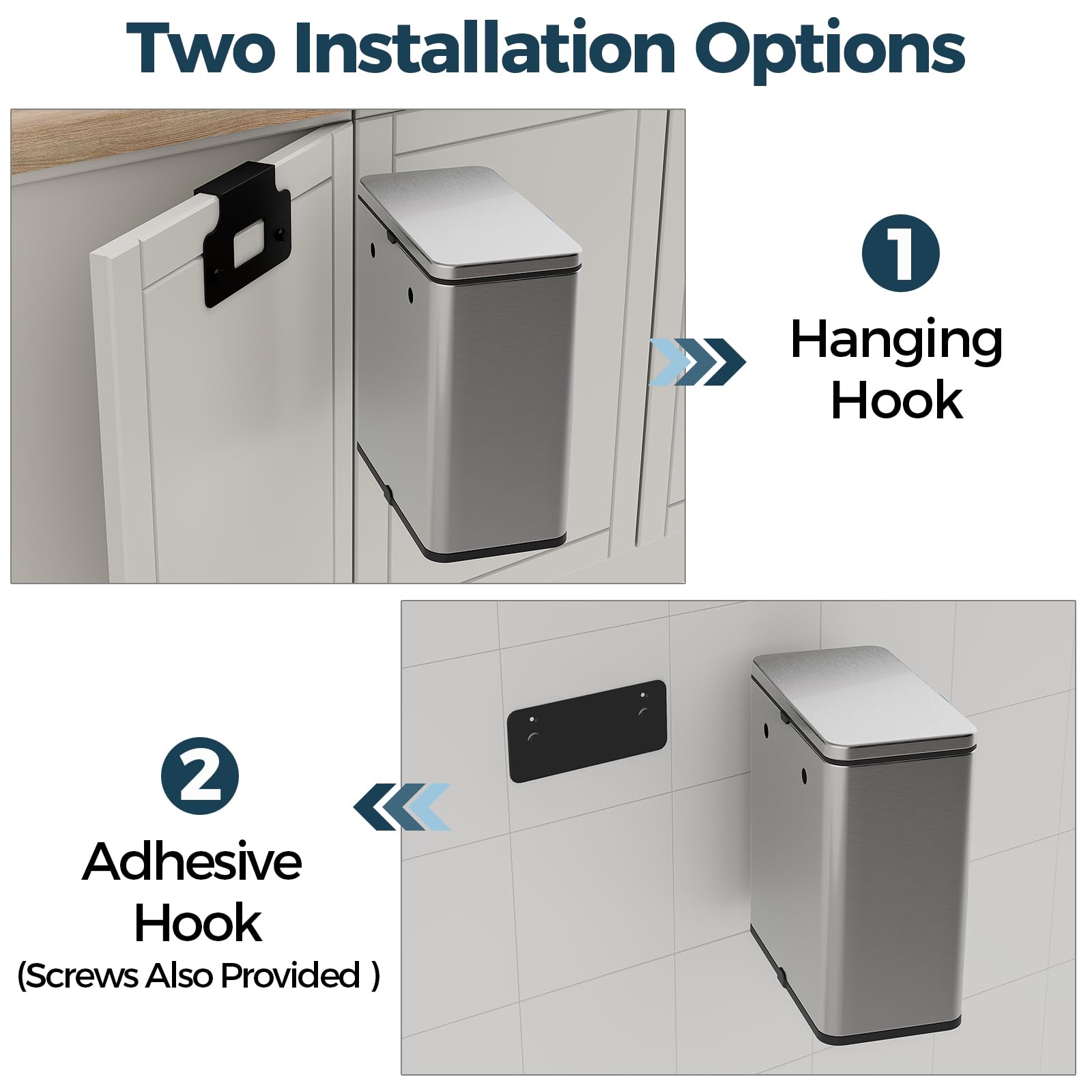 LINSSEN trash can inner bucket removable for quick dumping and cleaning.