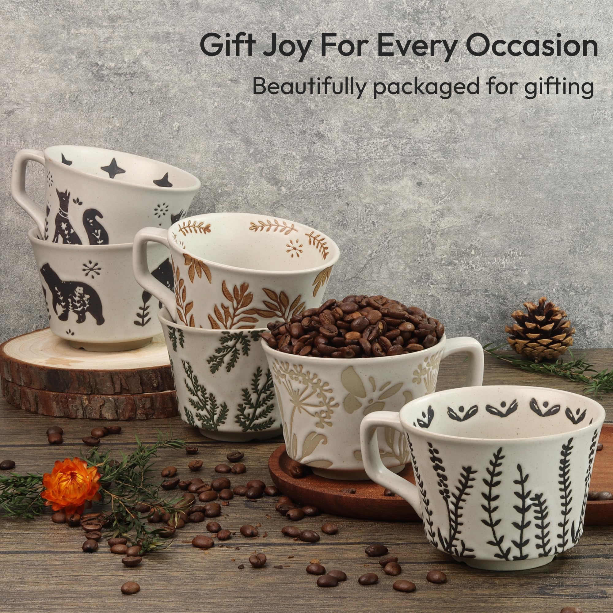 LINVIA 12oz capacity mug, perfect for balanced, everyday caffeine.