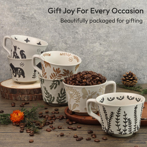 LINVIA 12oz capacity mug, perfect for balanced, everyday caffeine.